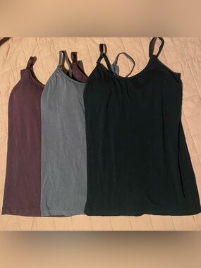 Women's Maternity Nursing Camisoles with Built-In Bra - 3 pack! Size Large